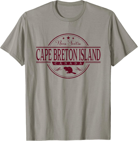 Cape Breton Island Nova Scotia Canada Label T-Shirt - T-Shirt | Sand