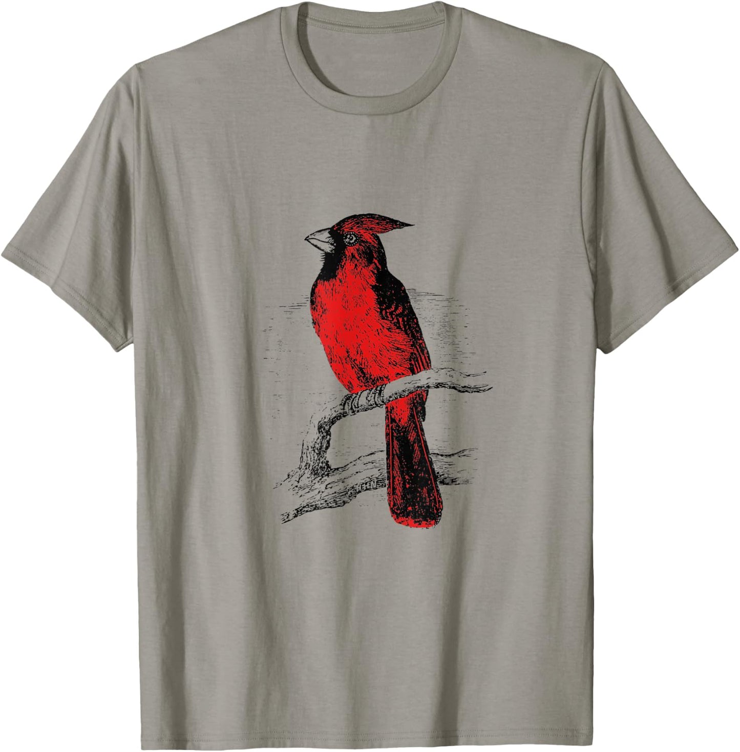 Red Cardinal Bird love bird watching Vintage T-Shirt - T-Shirt | Sand