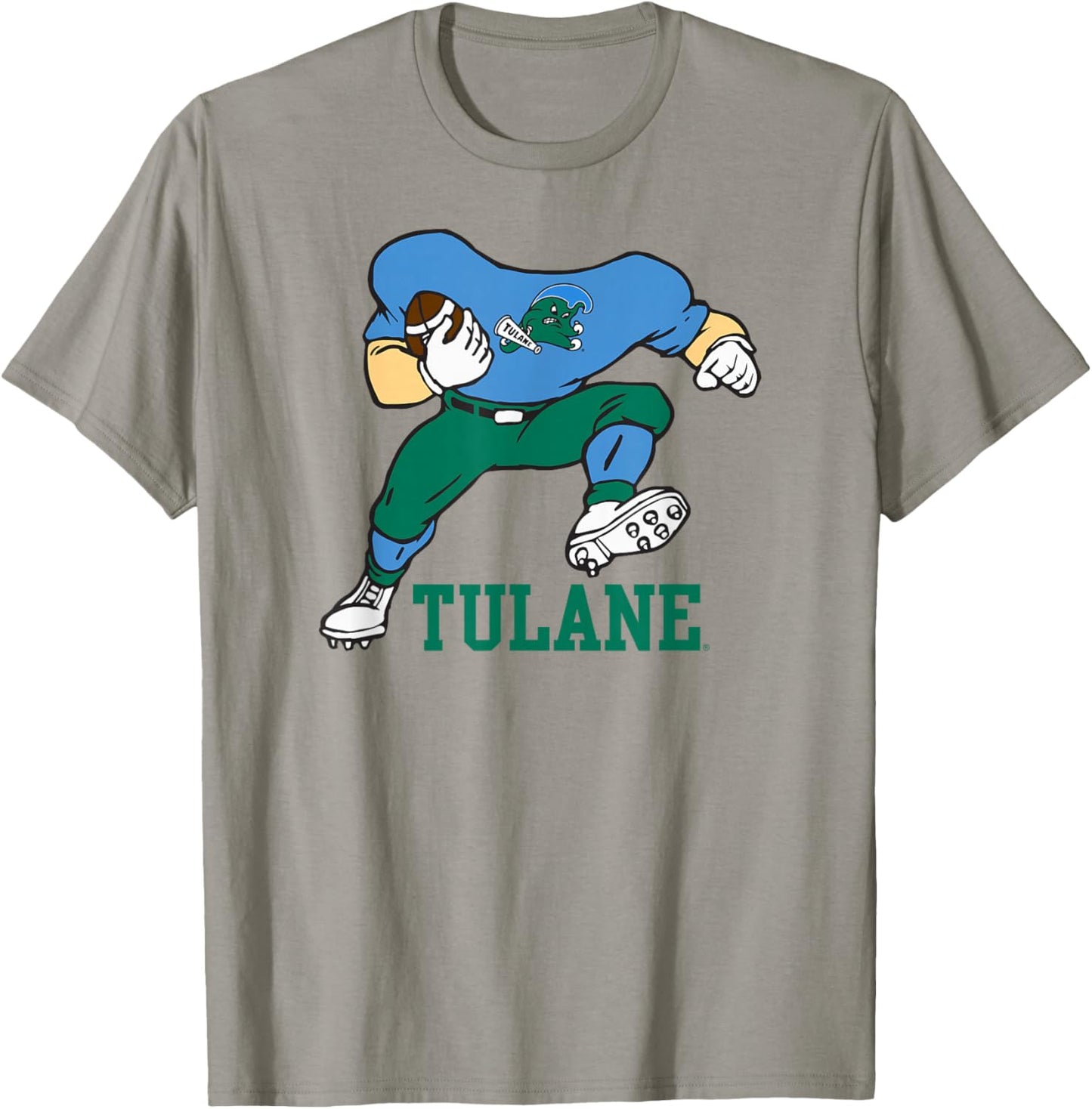 Tulane Green Wave Football Player Gray Officially Licensed T-Shirt - T-Shirt | Sand