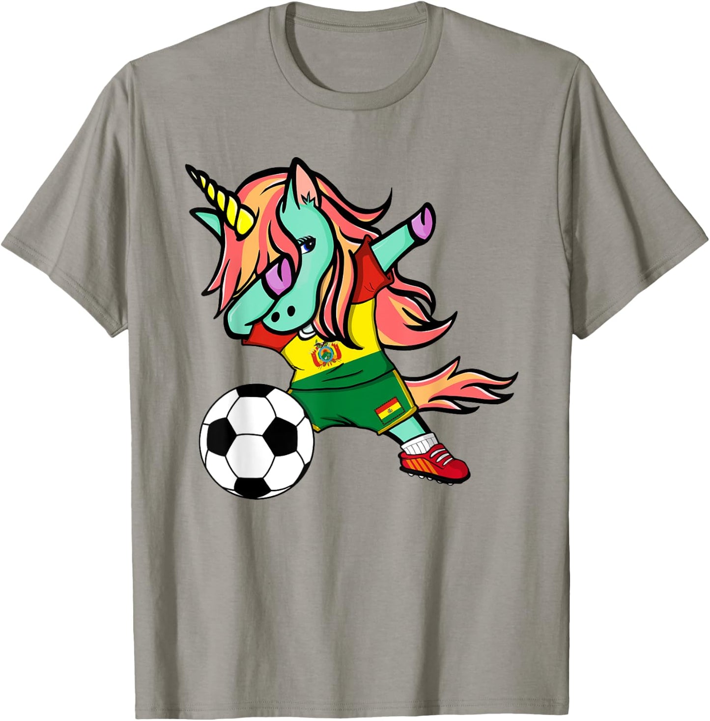 Unicorn Dab Bolivia Soccer Jersey Bolivian Football Lover T-Shirt - T-Shirt | Sand