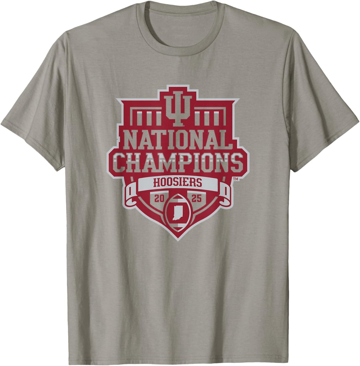 Indiana Hoosiers National Champs 2025 Football Official Logo T-Shirt - T-Shirt | Sand