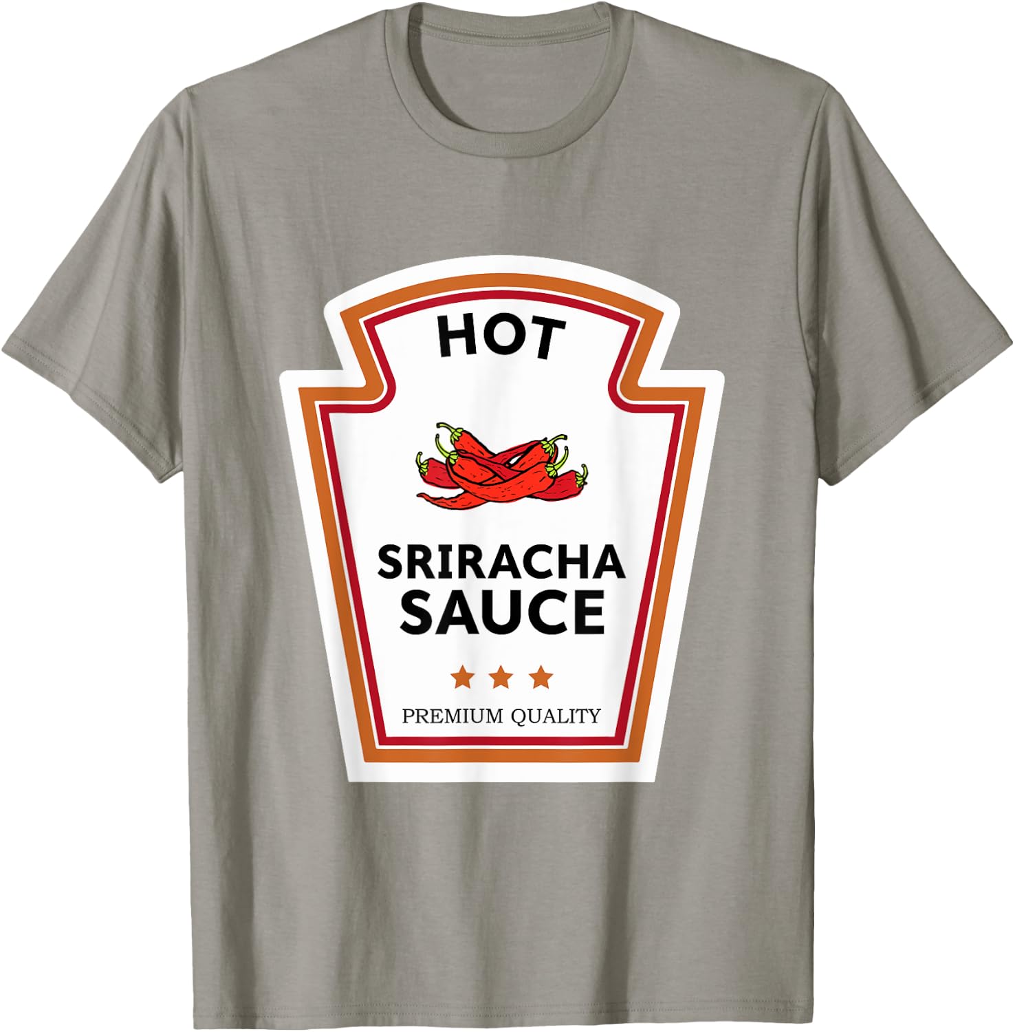 J. Walker -Adults Hot Sriracha Sauce Condiment Group Costume , Red, Small, Short Sleeve T-Shirt - T-Shirt | Sand