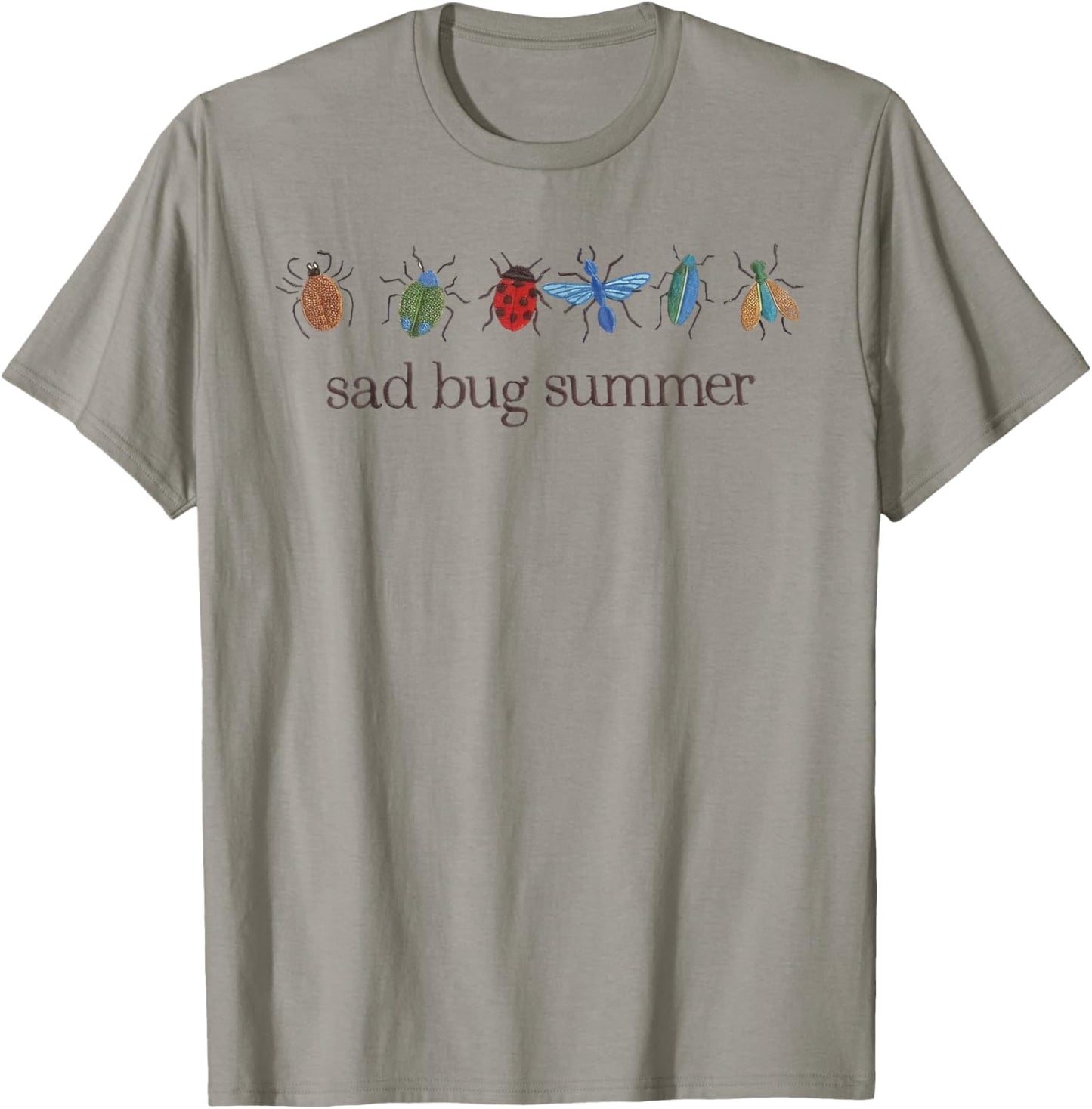 Sad Bug Summer Funny Insect Inspired Indie Aesthetic T-Shirt - T-Shirt | Sand