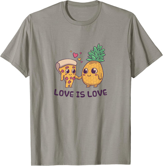 Love Cute Pride Pineapple Pizza T-Shirt - T-Shirt | Sand