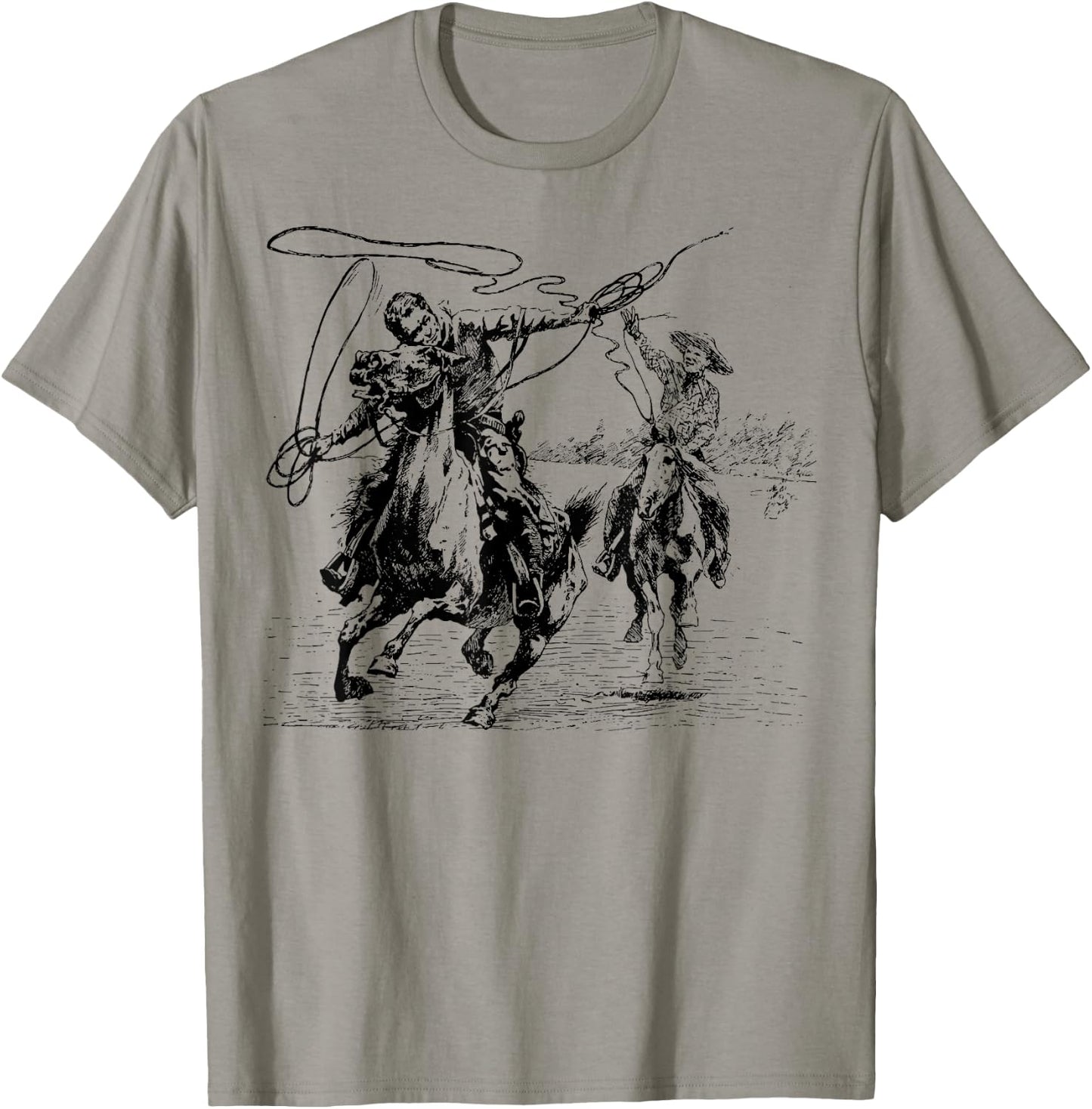 Cowboy Rodeo Cow Horse Yeehaw Novelty Vintage Retro T-Shirt - T-Shirt | Sand