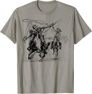 Cowboy Rodeo Cow Horse Yeehaw Novelty Vintage Retro T-Shirt - T-Shirt | Sand
