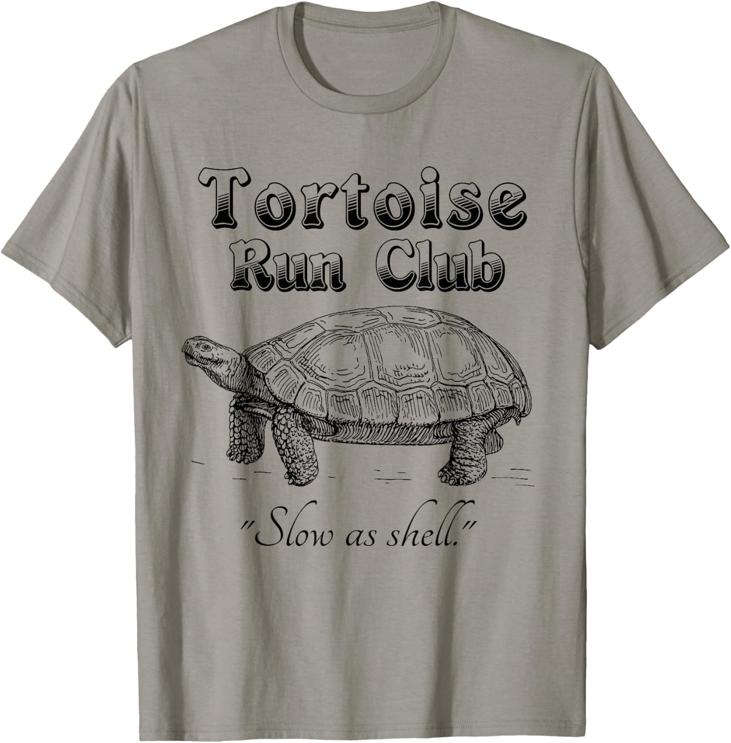 Marathon Running Funny T Shirt Tortoise Run Club T-Shirt - T-Shirt | Sand