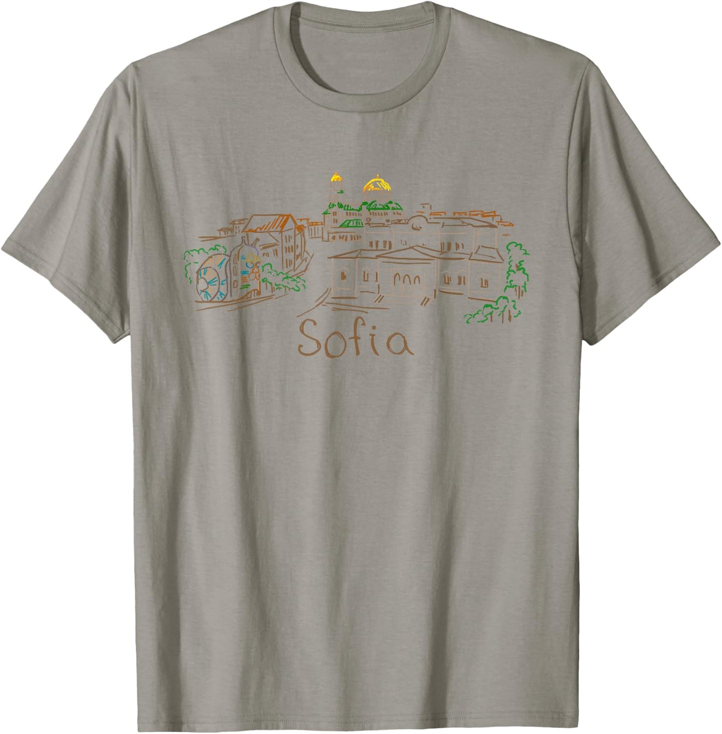 Sofia Bulgaria Travel Souvenir Historic City Panorama Gift T-Shirt - T-Shirt | Sand