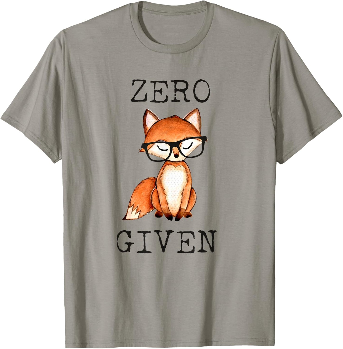 Zero Fox Given Funny Fox Shirt With Hipster Nerd Glasses T-Shirt - T-Shirt | Sand