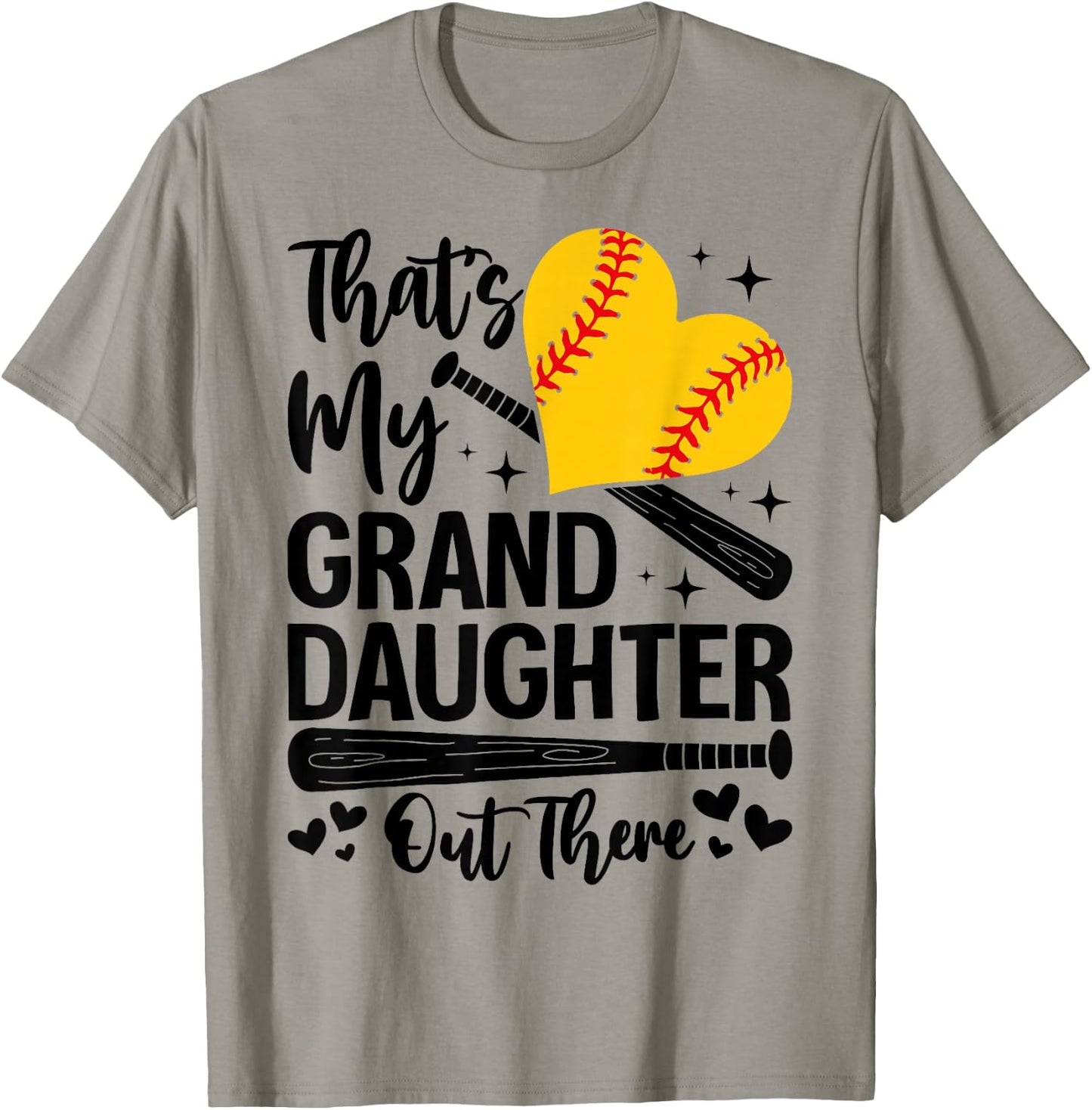That's My Granddaughter Out There Softball Grandma Grandpa T-Shirt - T-Shirt | Sand
