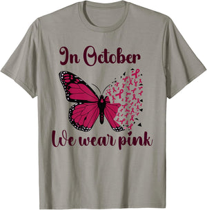 Halloween In October We Wear Pink Breast Cancer Awareness T-Shirt - T-Shirt | Sand