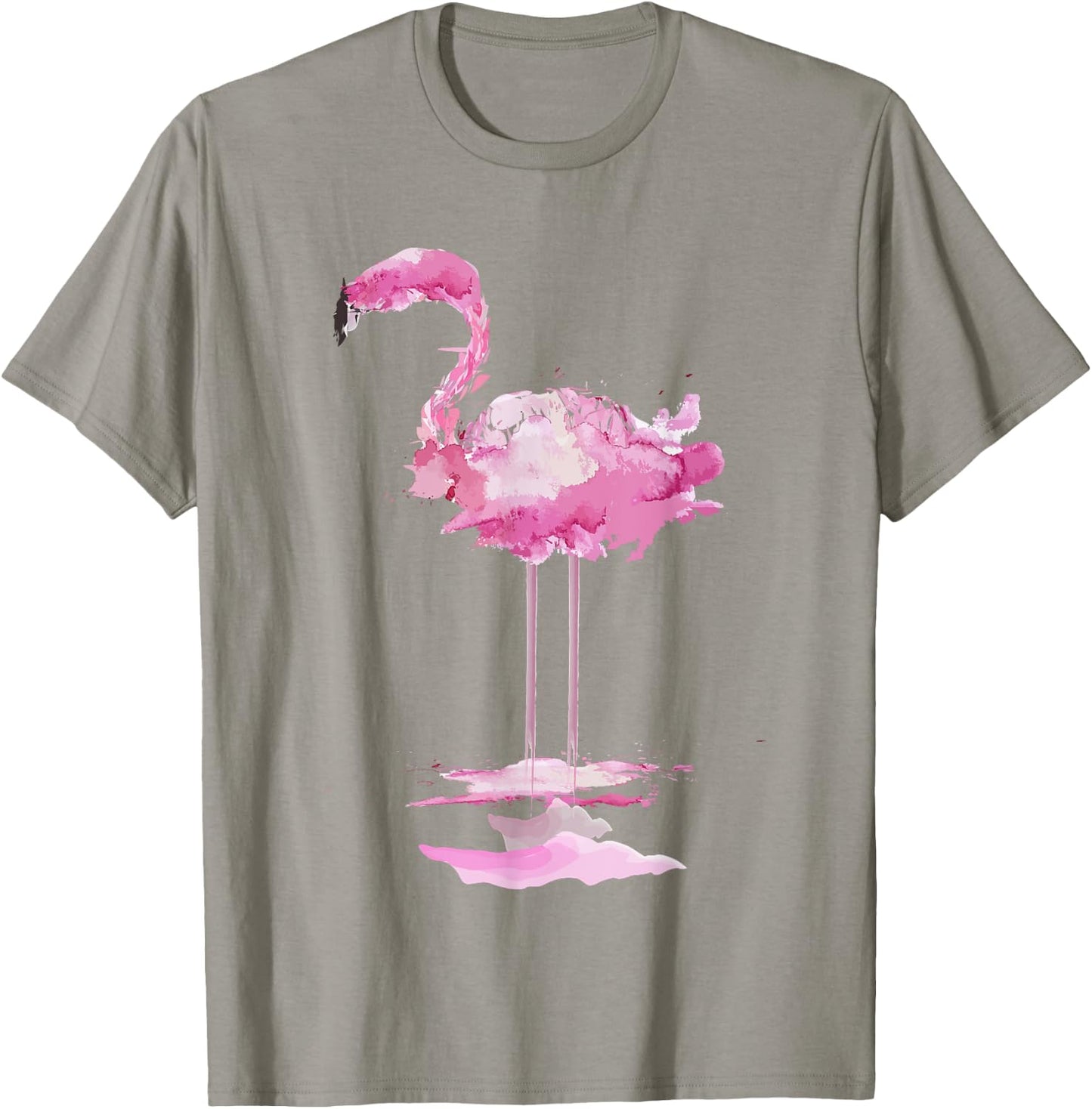 PINK FLAMINGO Watercolor Shirt | Bird Painter Gift T-Shirt - T-Shirt | Sand