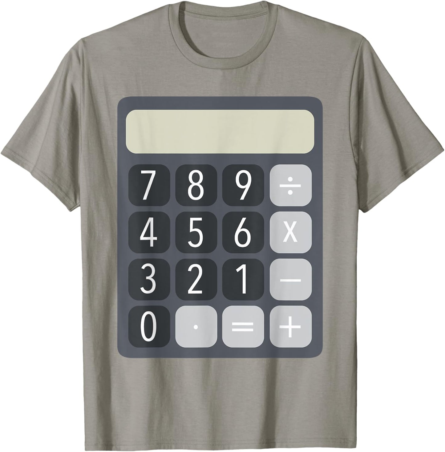 HalloAndWeenCostumes Adult Calculator Costume , Grey, XL, Short Sleeve, Classic Fit, Pull On, Halloween, Costume Party T-Shirt - T-Shirt | Sand