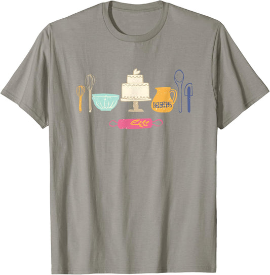 Love Baking Bakers Tools Fun Gift T Shirt, Lt T-Shirt - T-Shirt | Sand