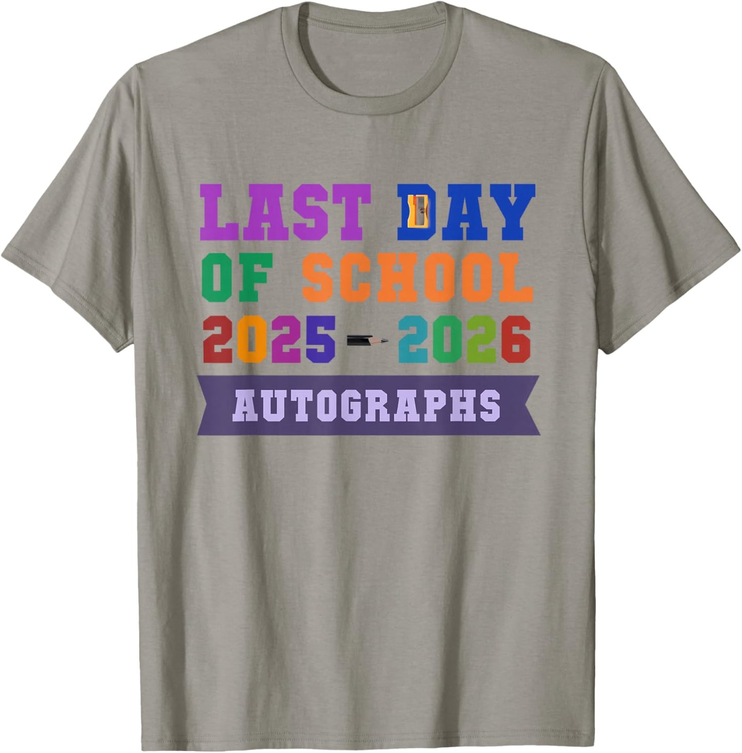 Vintage School Last Day 2026 Sign My Autographs Kids DIY Art T-Shirt - T-Shirt | Sand