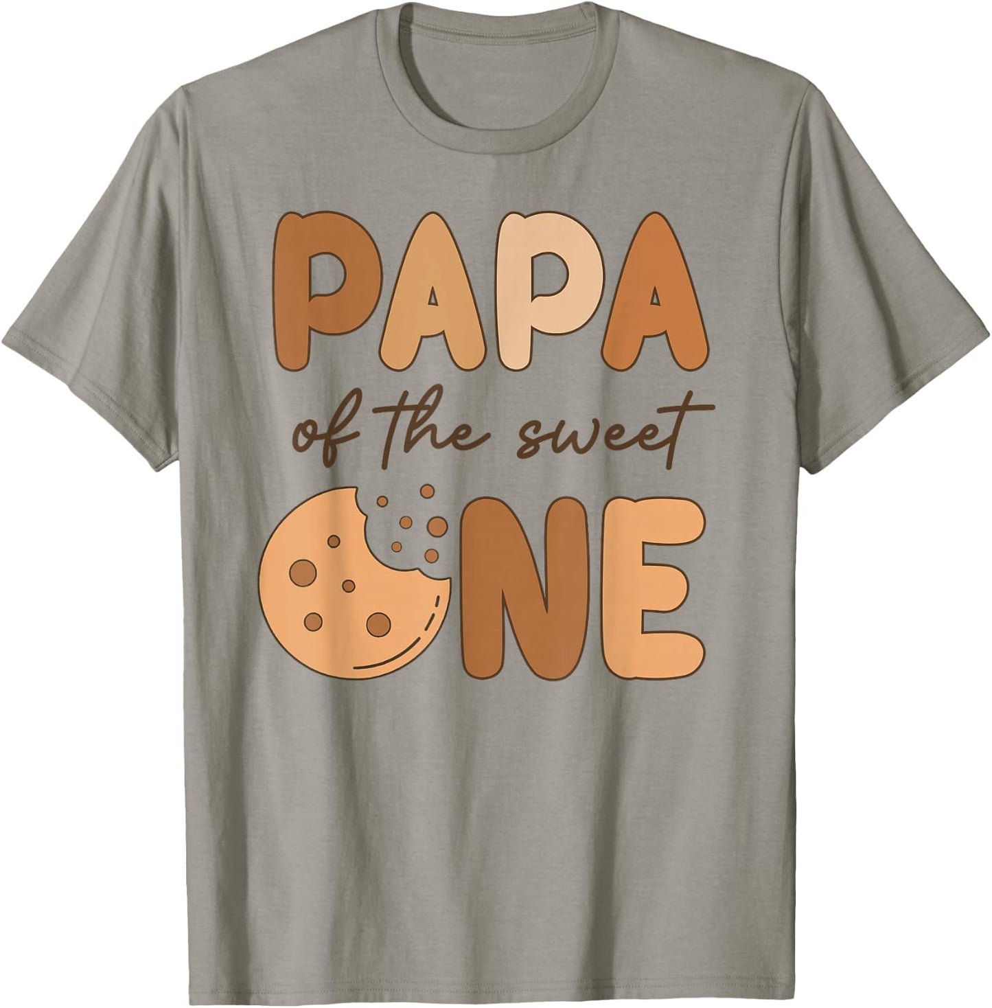 Papa Of The Sweet One Cookies and Milk Birthday Party T-Shirt - T-Shirt | Sand