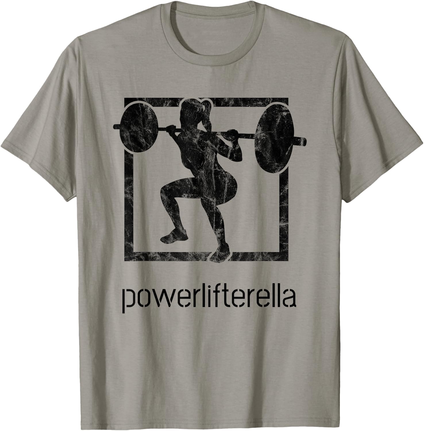 Powerlifterella Women Retro Squat Gym Lifting Workout T-Shirt - T-Shirt | Sand