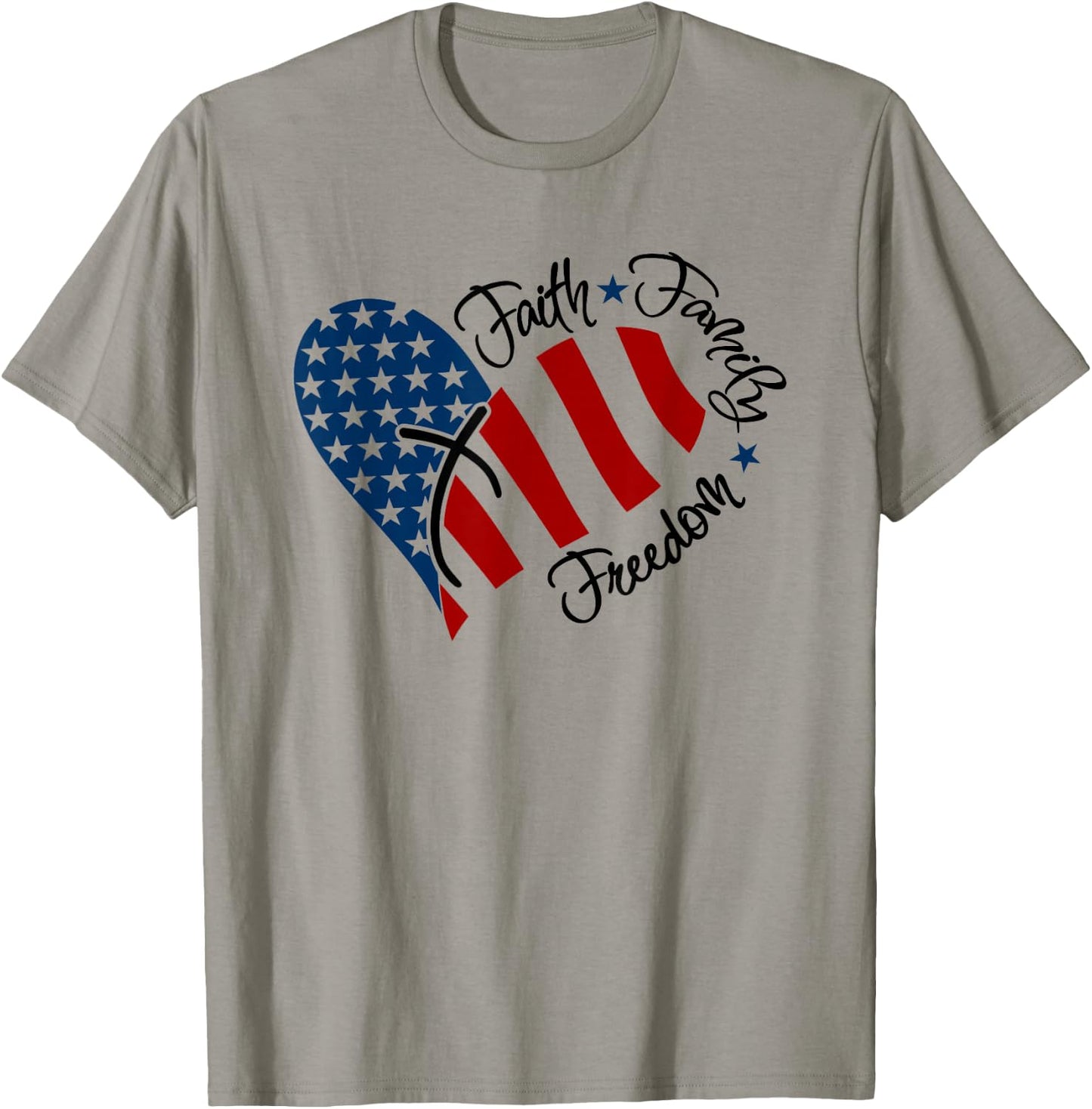 Faith Family Freedom America T Shirt T-Shirt - T-Shirt | Sand