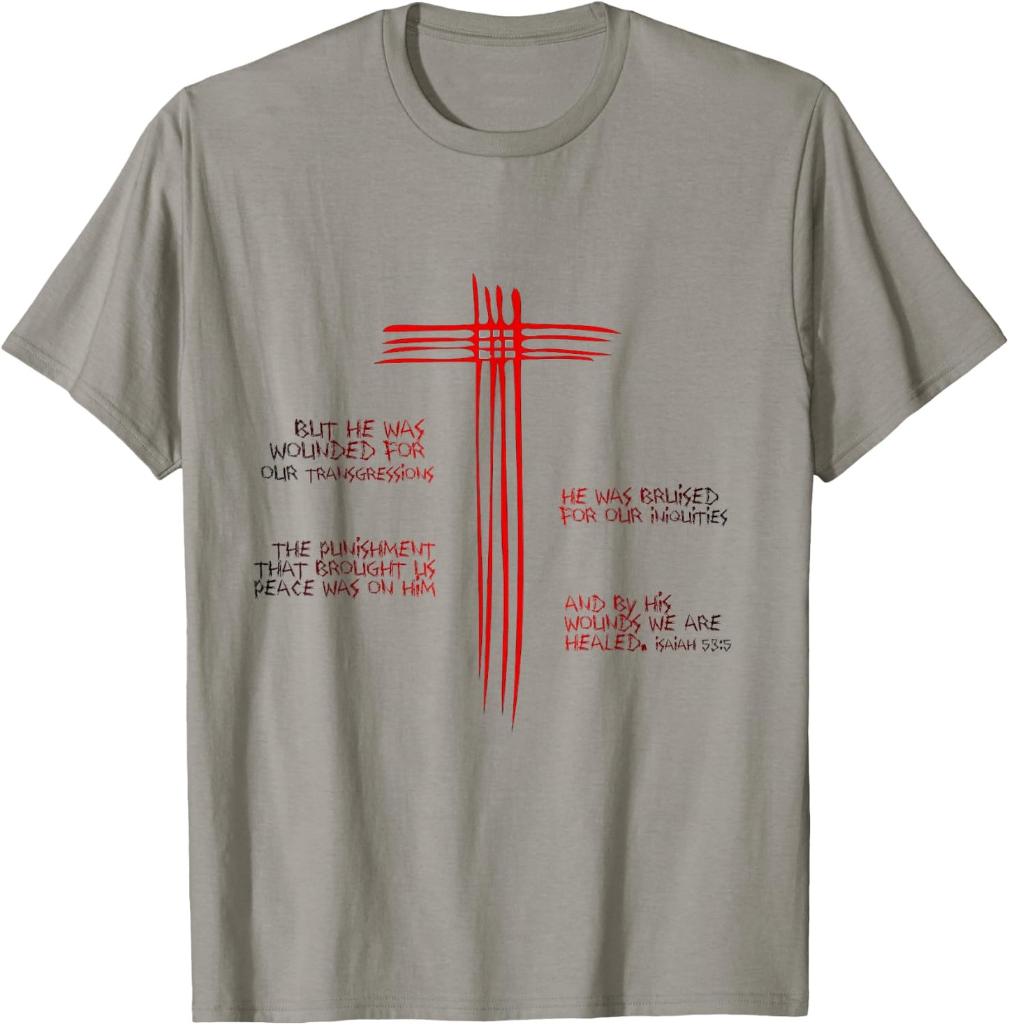 Jesus Christ Crucified - Isaiah 53:5 Christian T-Shirt - T-Shirt | Sand