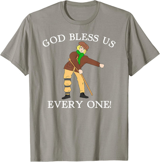Floss Dance Christmas Carol Tiny Tim God Bless Us Everyone T-Shirt - T-Shirt | Sand