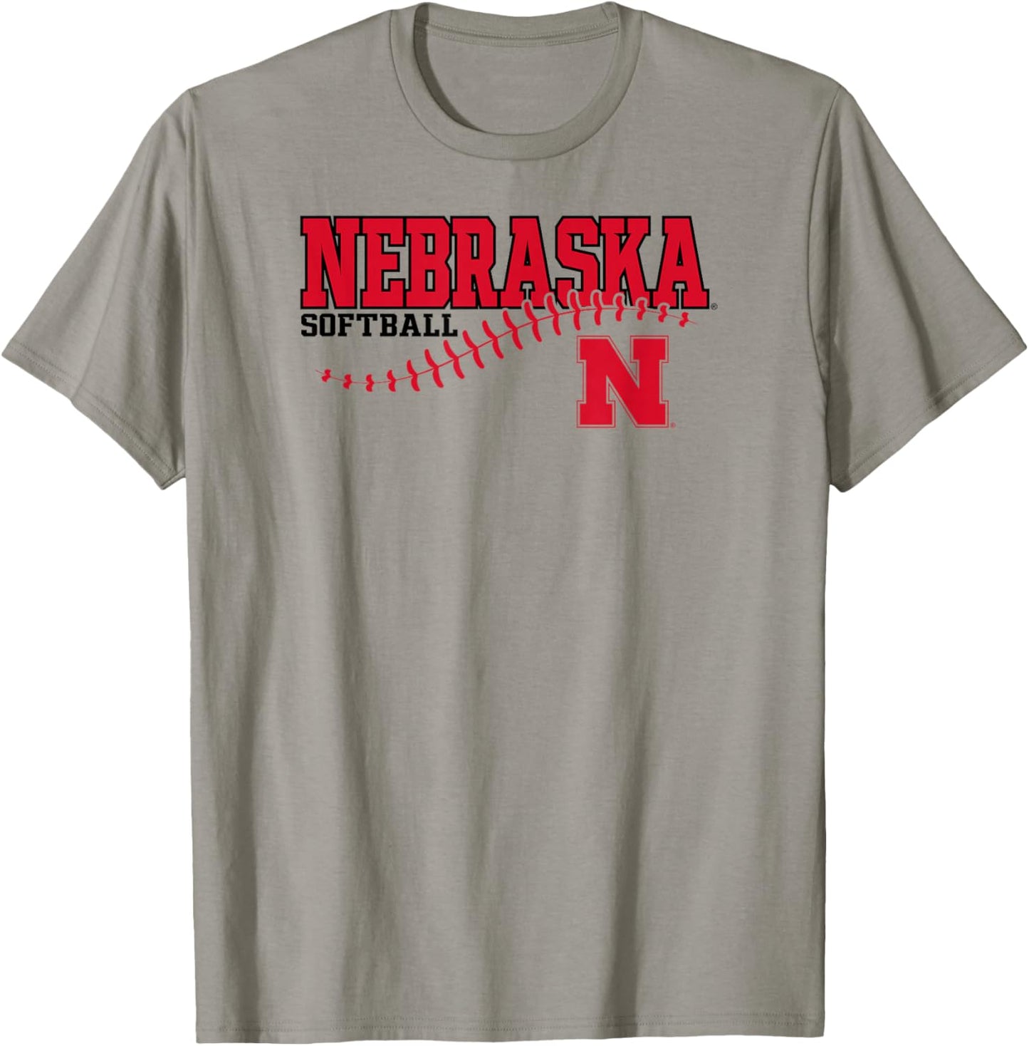 Nebraska Cornhuskers Softball Laces White T-Shirt - T-Shirt | Sand