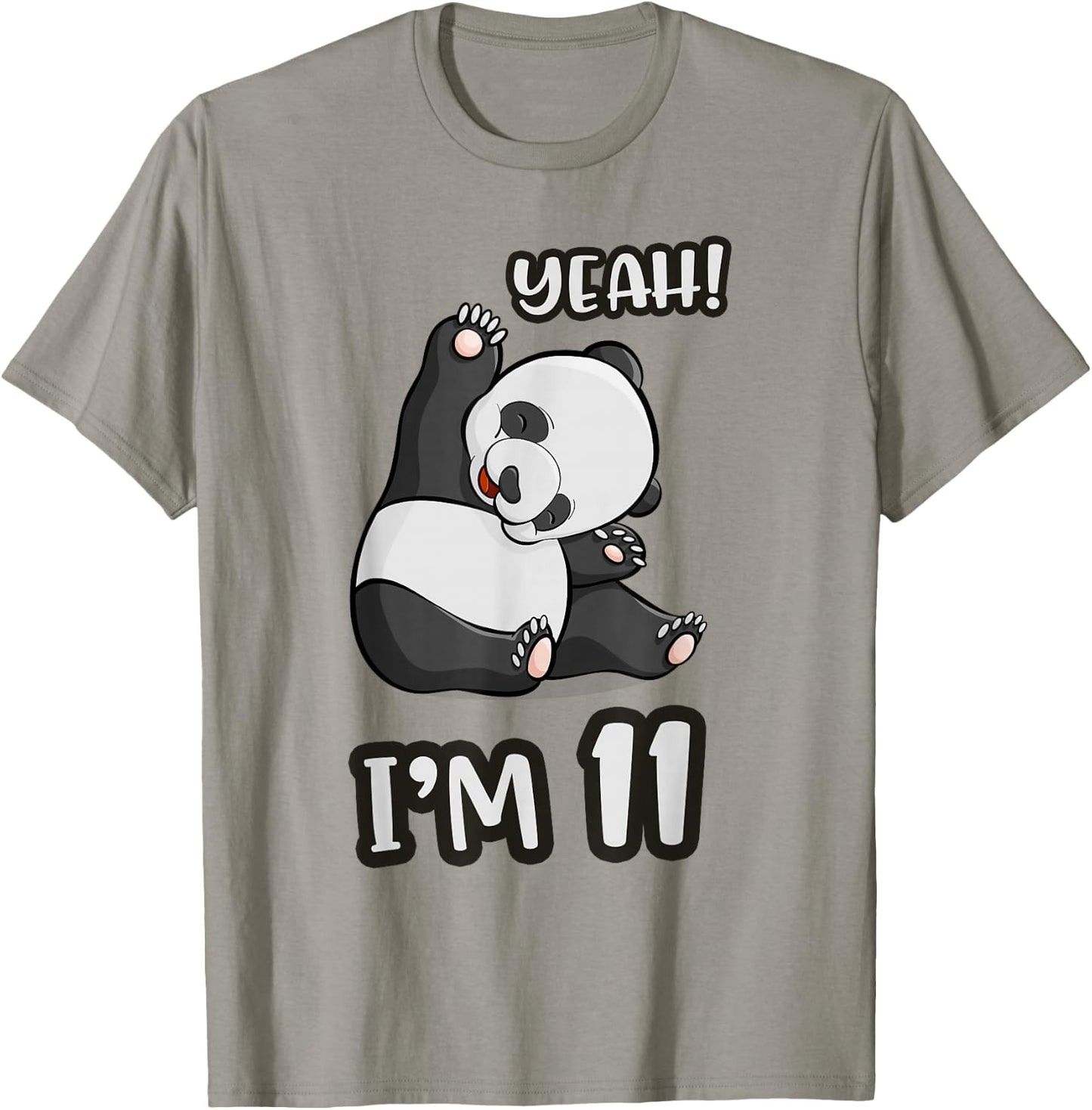 Panda 11th Birthday yeah im 11 Years old girl Gift T-Shirt - T-Shirt | Sand