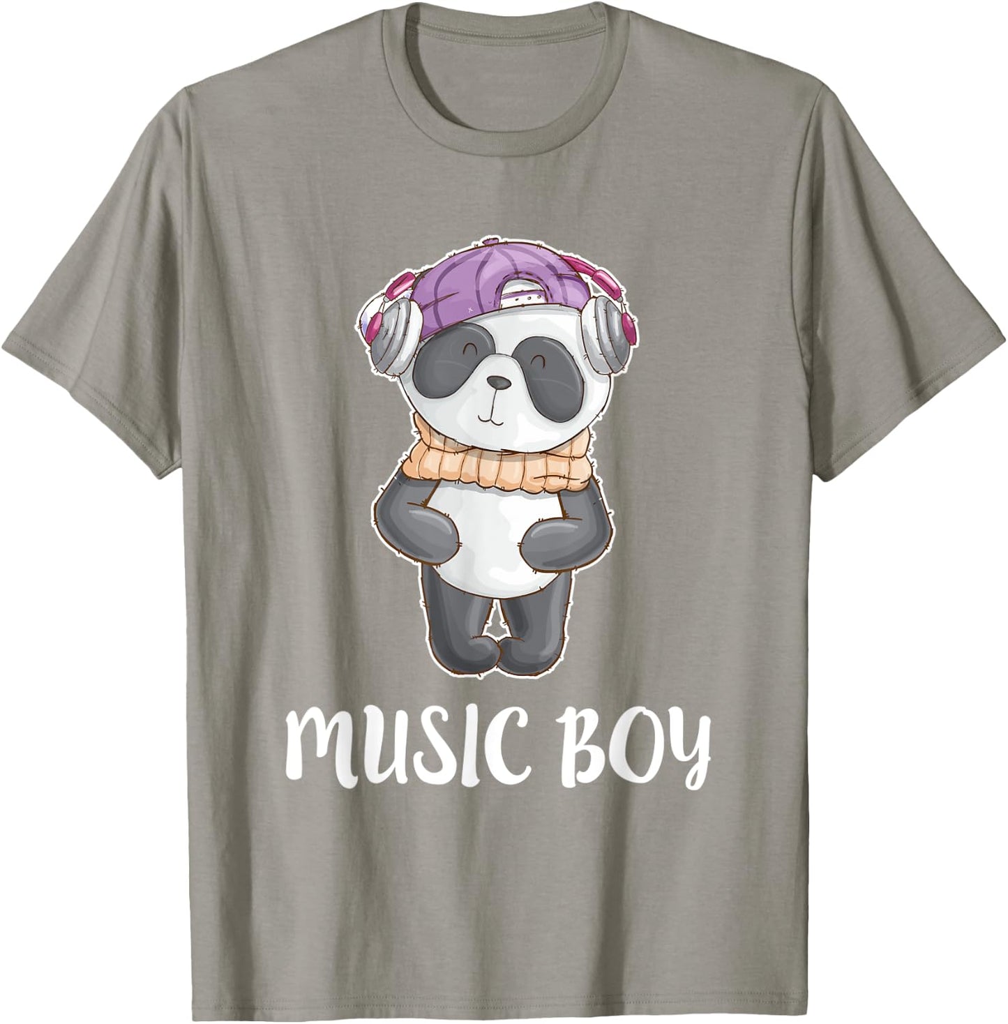 Dj Panda Headphones T Shirt Cute Music Boys Kids T-Shirt - T-Shirt | Sand
