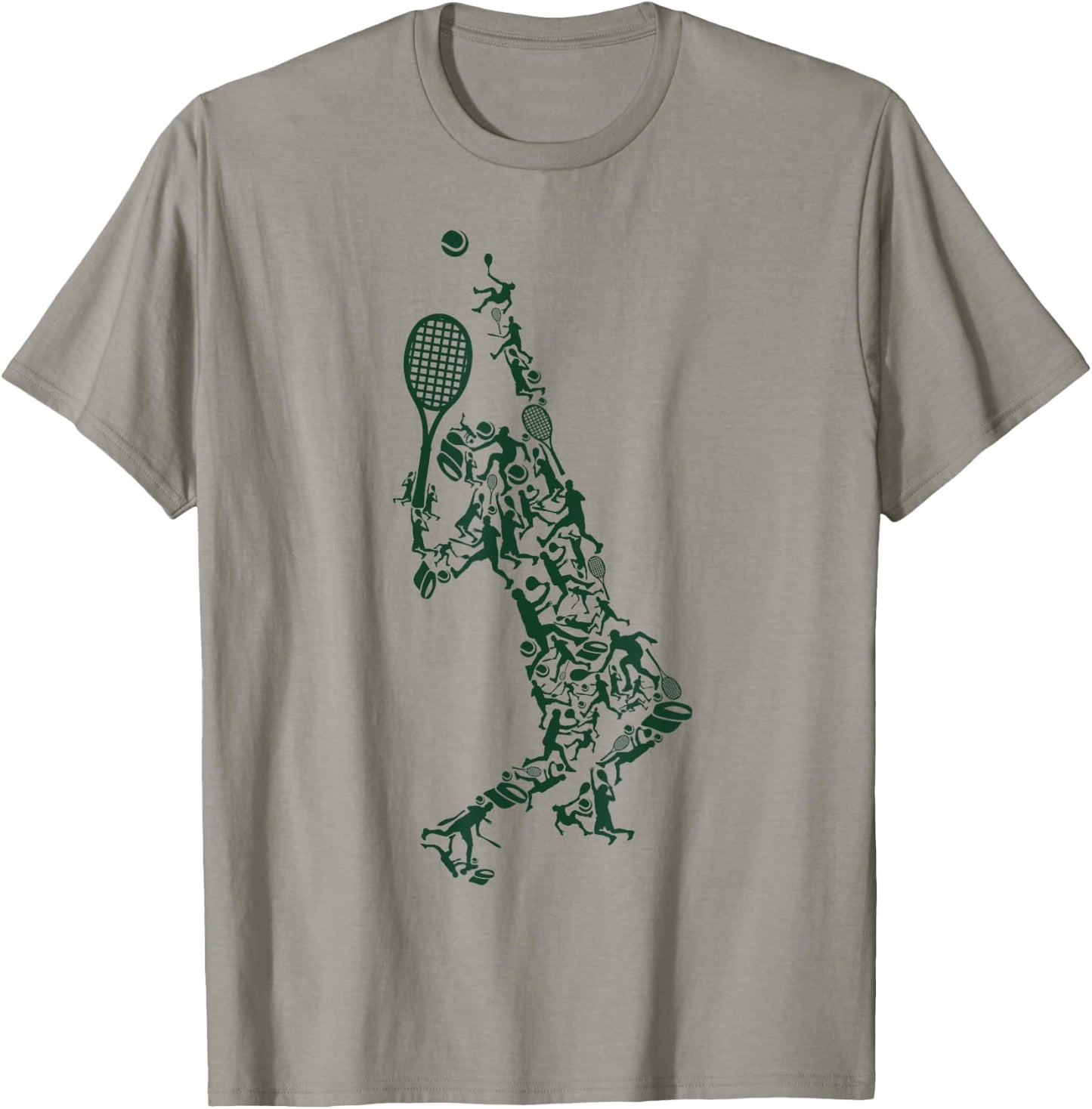 Tennis T Shirt - Player Positions Balls Racket in drawing T-Shirt - T-Shirt | Sand