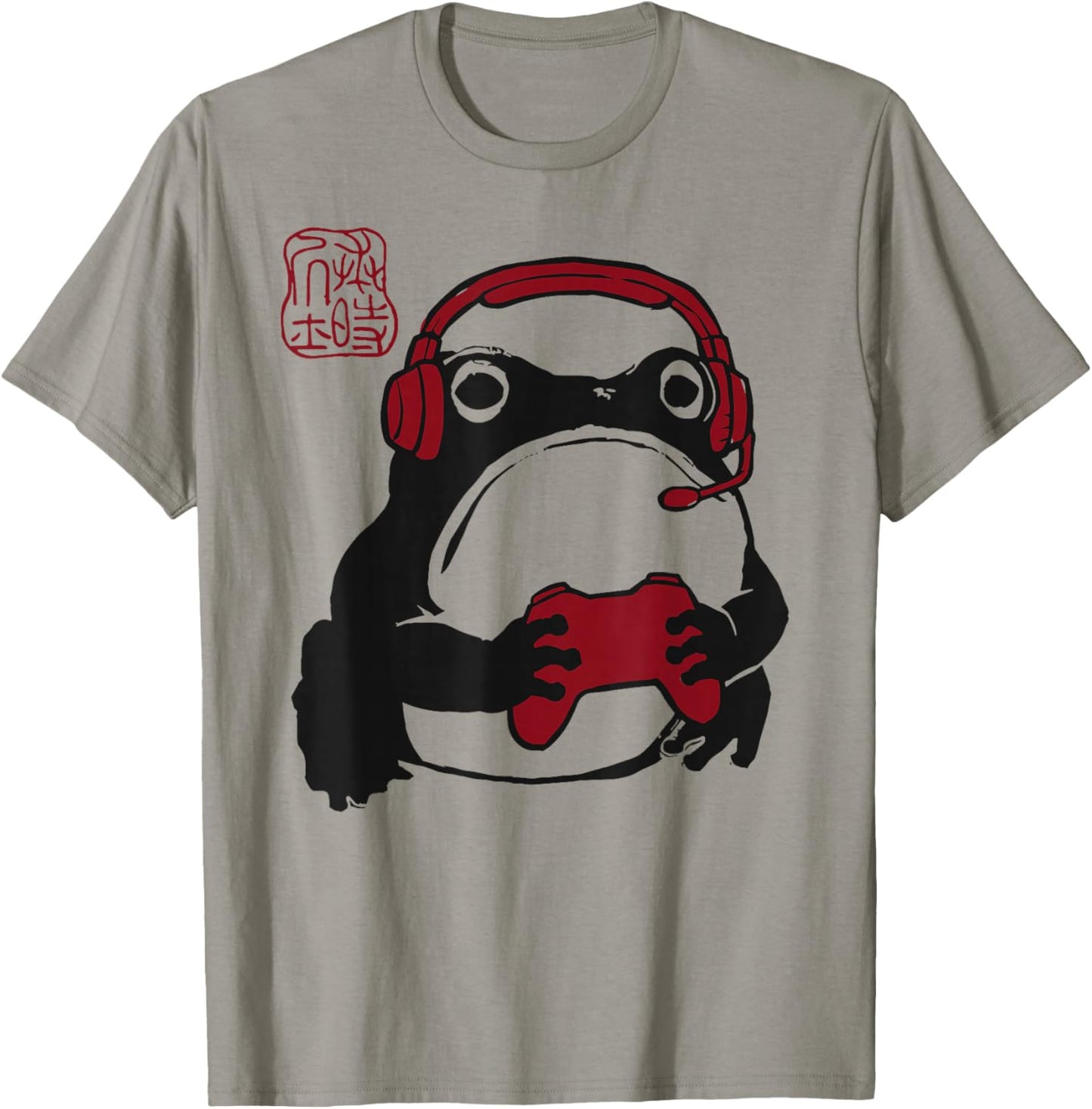 Grumpy Frog Funny Gaming Anime Japanese T-Shirt - T-Shirt | Sand