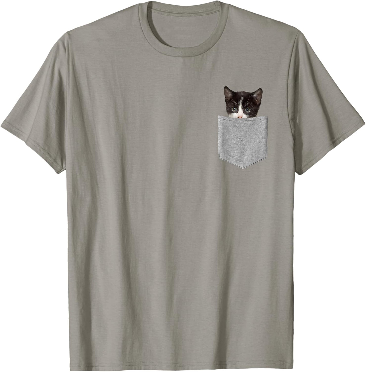 Cute Cat Peeking in Pocket Cat Lover T-Shirt - T-Shirt | Sand
