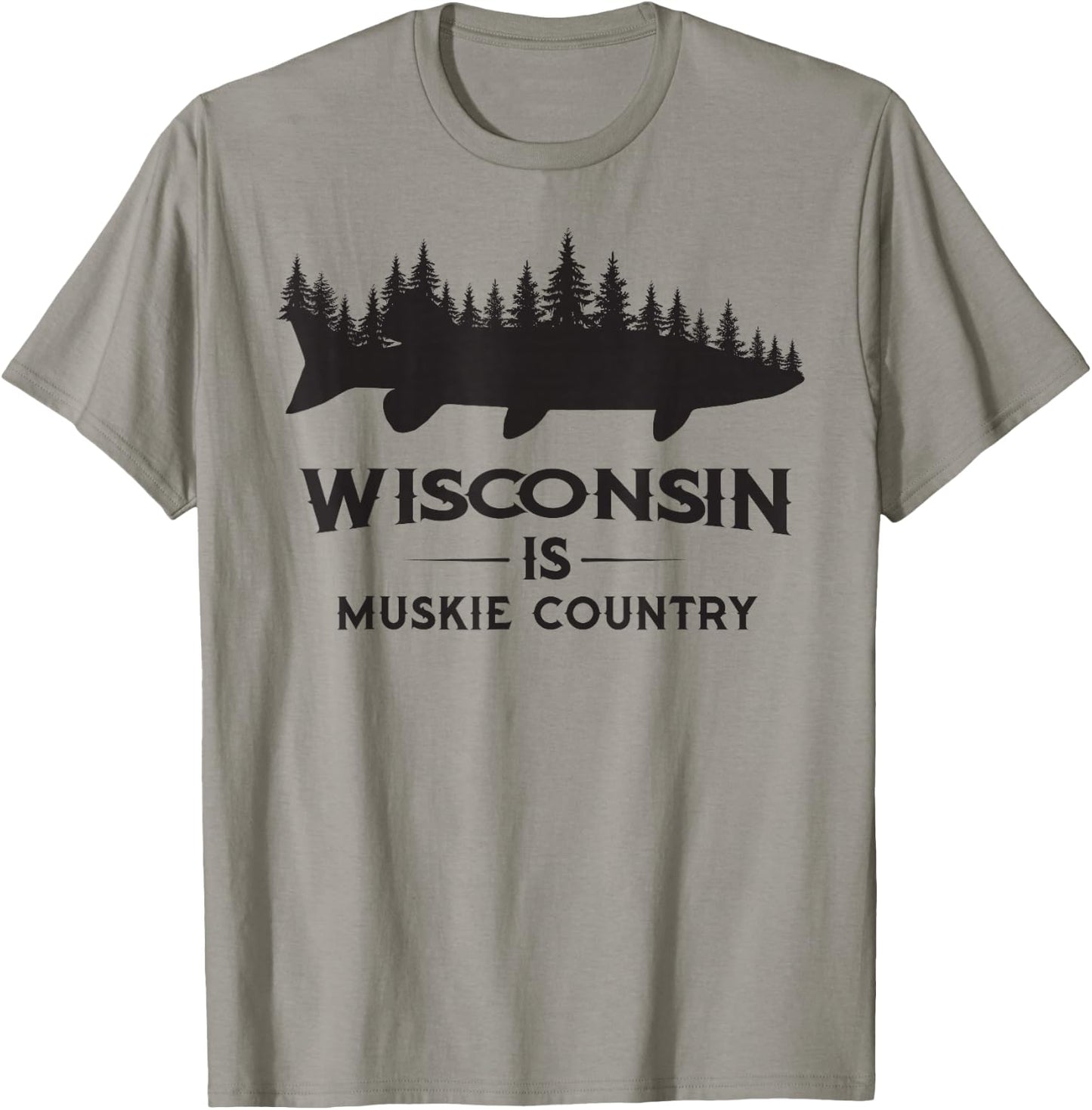 Musky Fishing - Wisconsin Is Muskie Country T-Shirt - T-Shirt | Sand