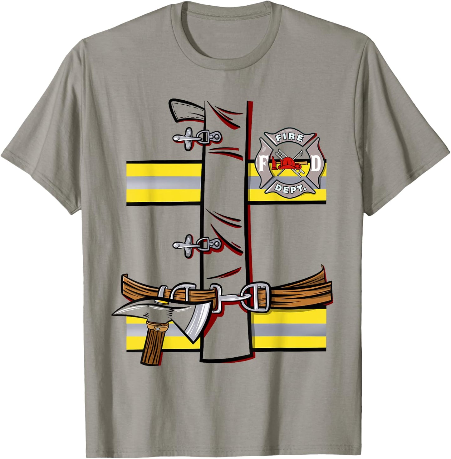 Firefighter Costume Shirt for Halloween T-Shirt - T-Shirt | Sand