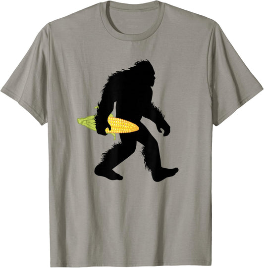 Bigfoot Corn , Maize Shucker Sasquatch Apparel T-Shirt - T-Shirt | Sand