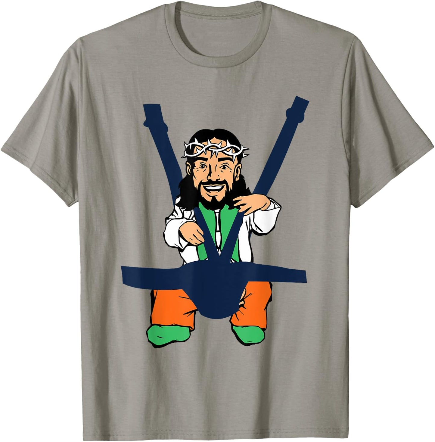 Baby Jesus Shirt in a Baby Carrier Funny Christ T-Shirt - T-Shirt | Sand