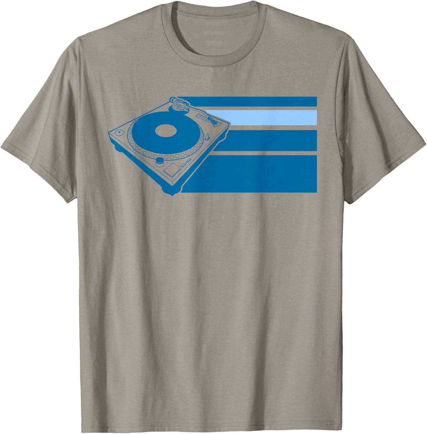 DJ Turntable Blue T-Shirt - T-Shirt | Sand