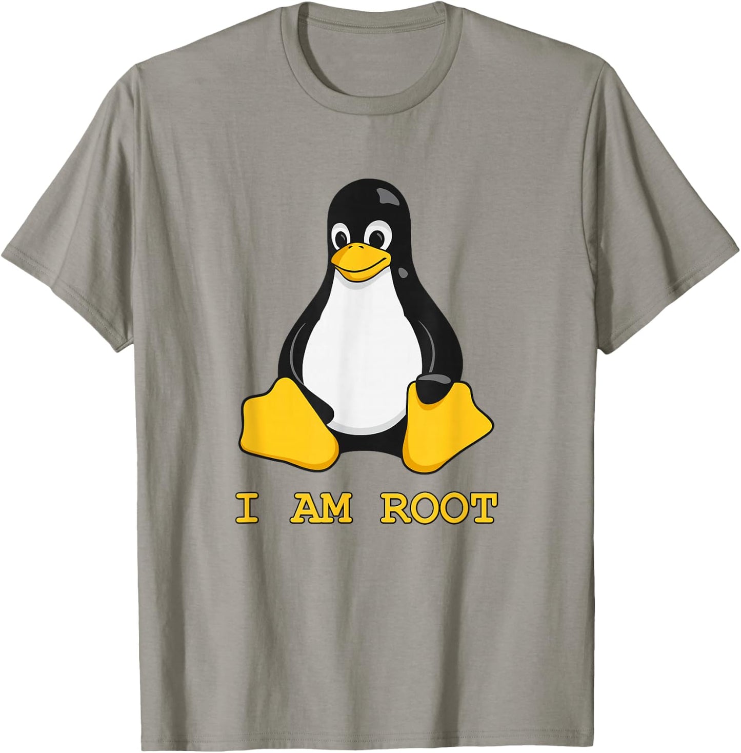 Linux Mascot Tux the Penguin I Am Root Men Women Kids T-Shirt - T-Shirt | Sand