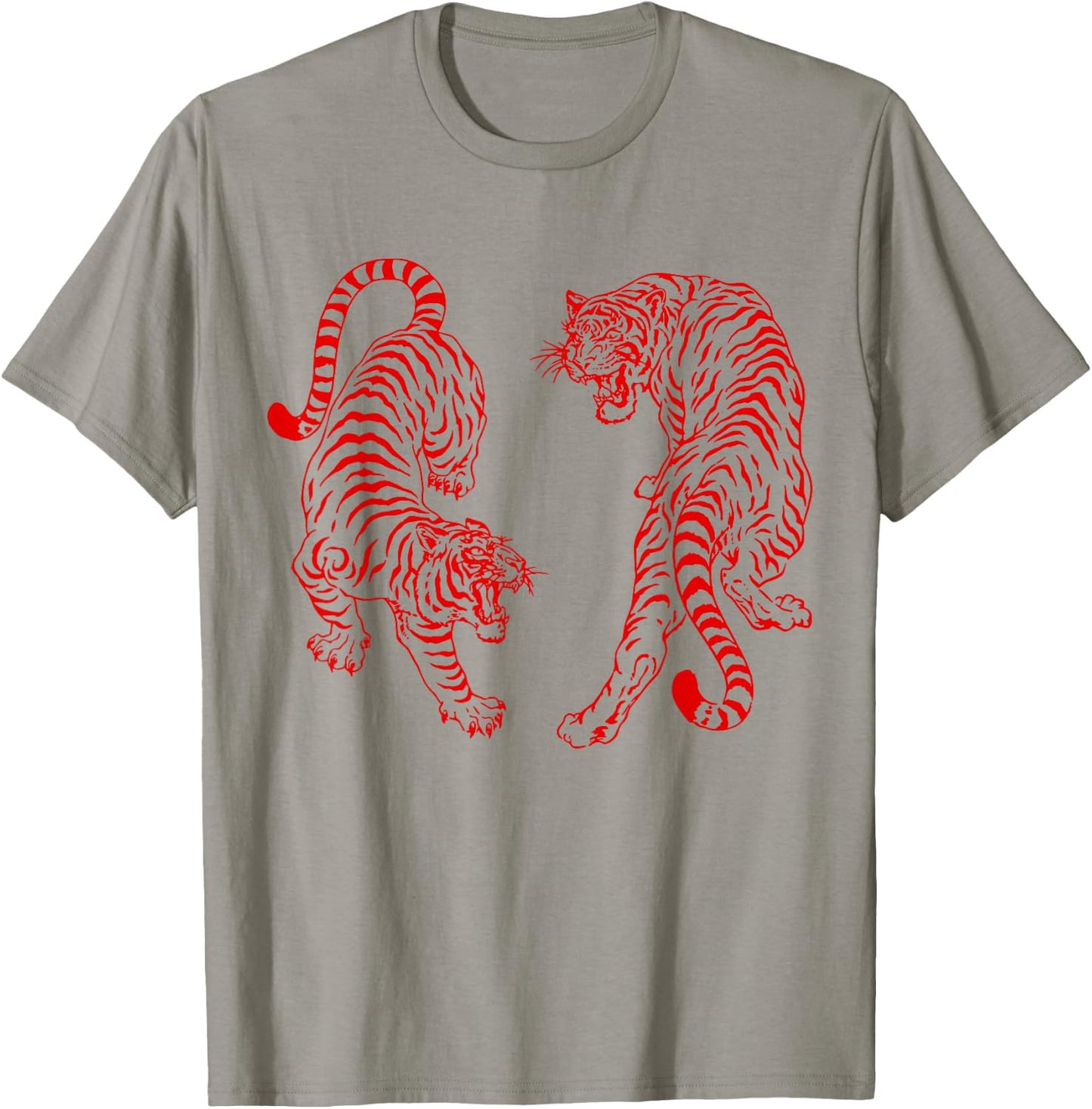 Vintage Tiger Yin Yang Graphic Men Women T-Shirt - T-Shirt | Sand