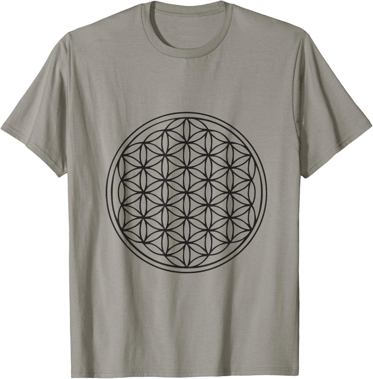 Classic Flower of Life Sacred Geometry Yoga New Age T-Shirt - T-Shirt | Sand
