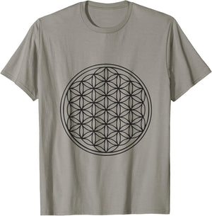 Classic Flower of Life Sacred Geometry Yoga New Age T-Shirt - T-Shirt | Sand