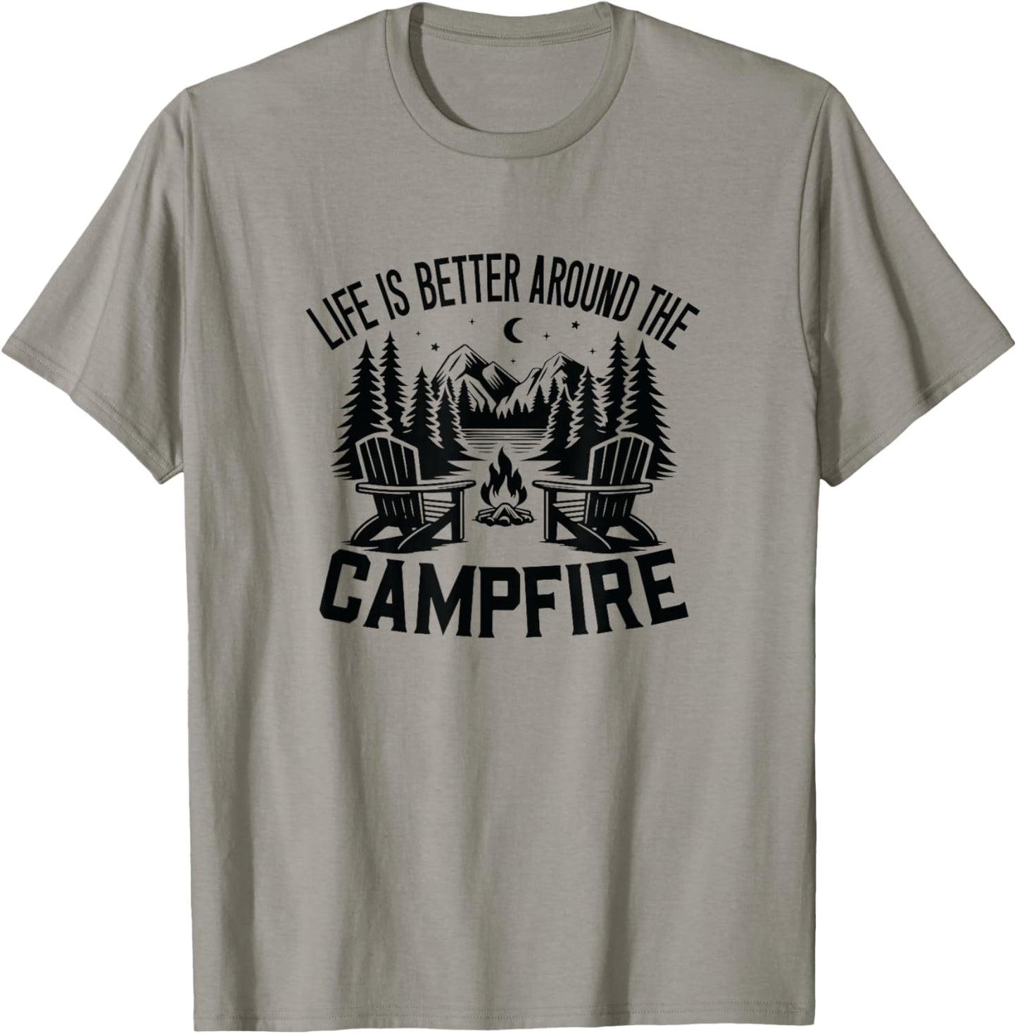 Life is Better Around the Campfire T-Shirt - T-Shirt | Sand