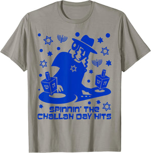 Funny Hanukkah Dreidel DJ Gift Challah Day Hits T-Shirt - T-Shirt | Sand