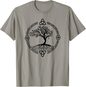 Tree of Life Yggdrasill Celtic Knot Shirt Dark Graphic T-Shirt - T-Shirt | Sand