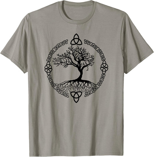 Tree of Life Yggdrasill Celtic Knot Shirt Dark Graphic T-Shirt - T-Shirt | Sand