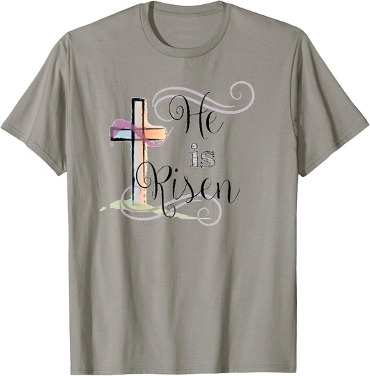 He Is Risen Shirt Christian Happy Easter Jesus T-Shirt - T-Shirt | Sand