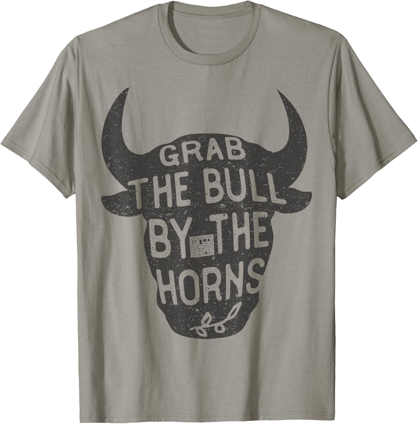 Vintage Inspiration Grab Bull Horns Rodeo Cow Riding T-Shirt - T-Shirt | Sand