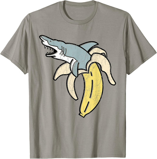 Cute Banana Shark Shirt Gift Animal Lovers T-Shirt - T-Shirt | Sand