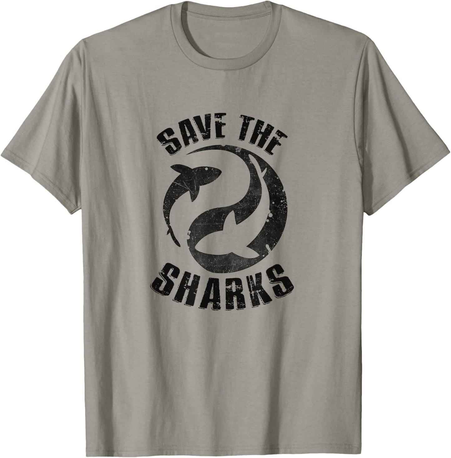Save the Sharks Diving Ocean Freediving Sea Apnea design T-Shirt - T-Shirt | Sand