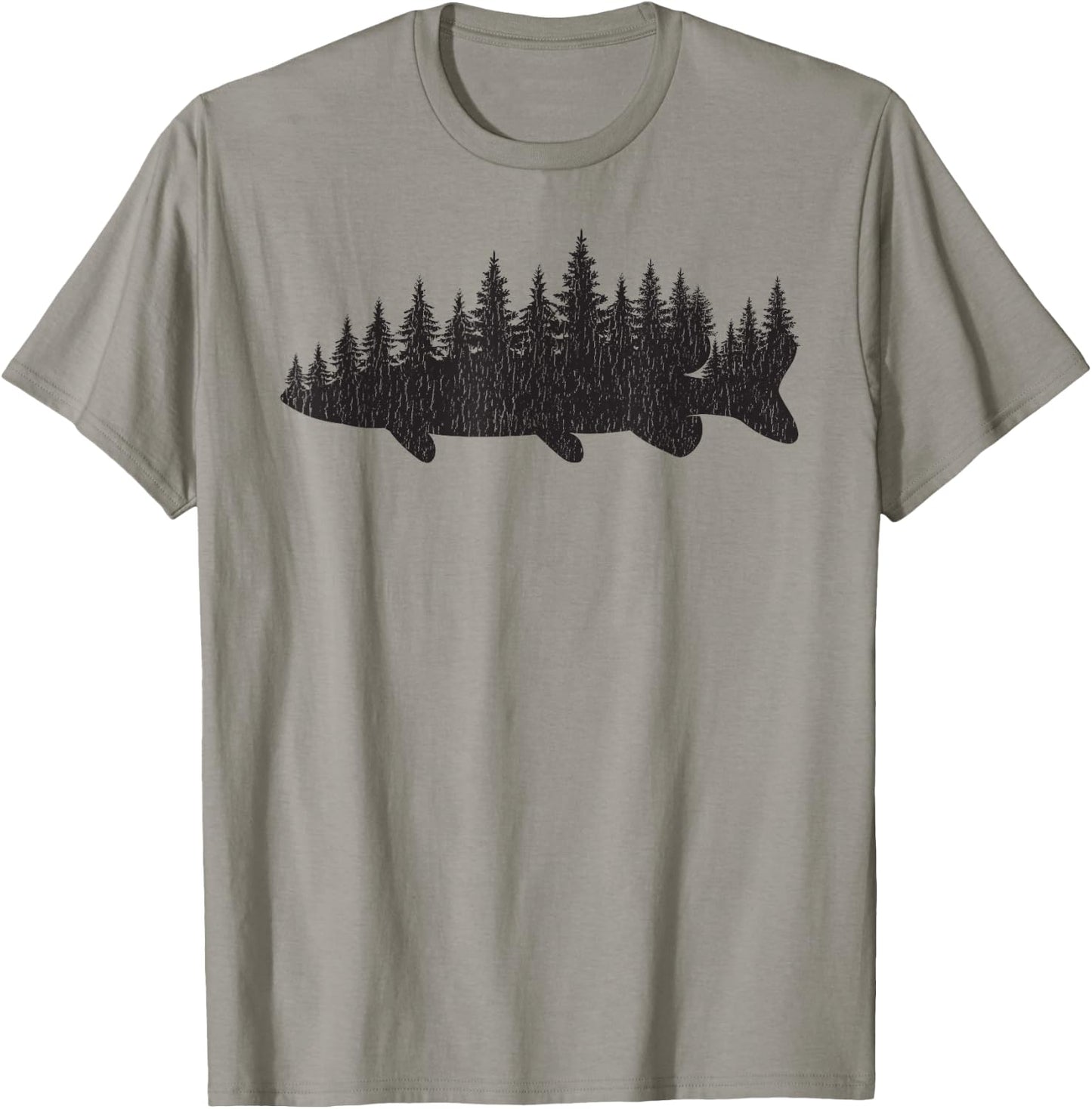 Northern Pike Treeline Fisherman Angling T-Shirt - T-Shirt | Sand