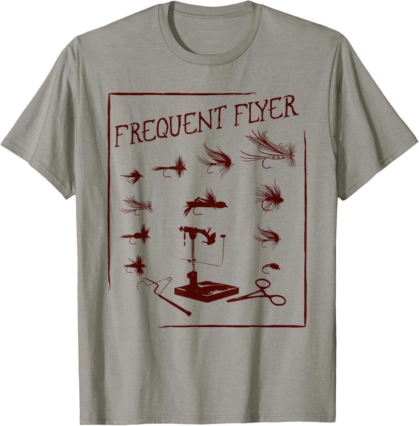 Fly Fishing Tying Funny Fisherman Christmas Fathers Day Gift Short Sleeve T-Shirt - T-Shirt | Sand