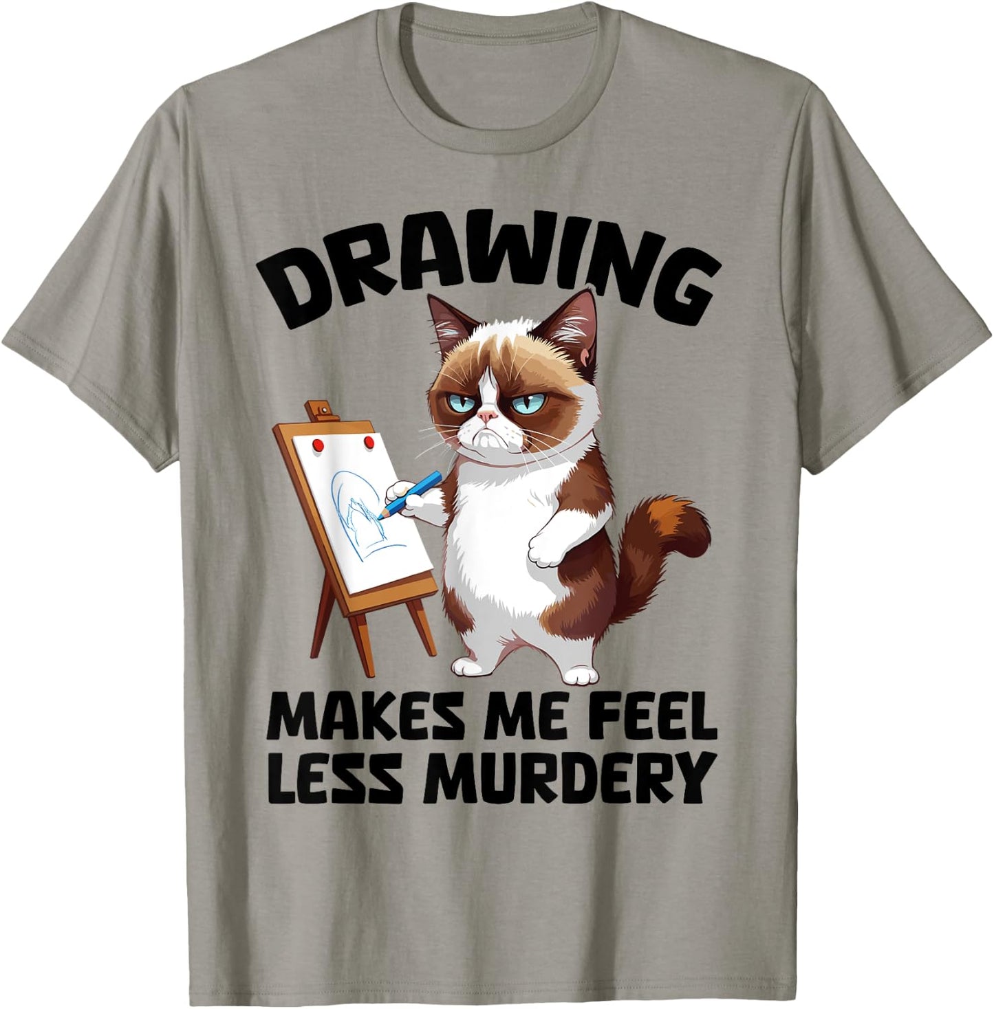 Drawing makes me feel less Murdery cat Drawing women T-Shirt - T-Shirt | Sand